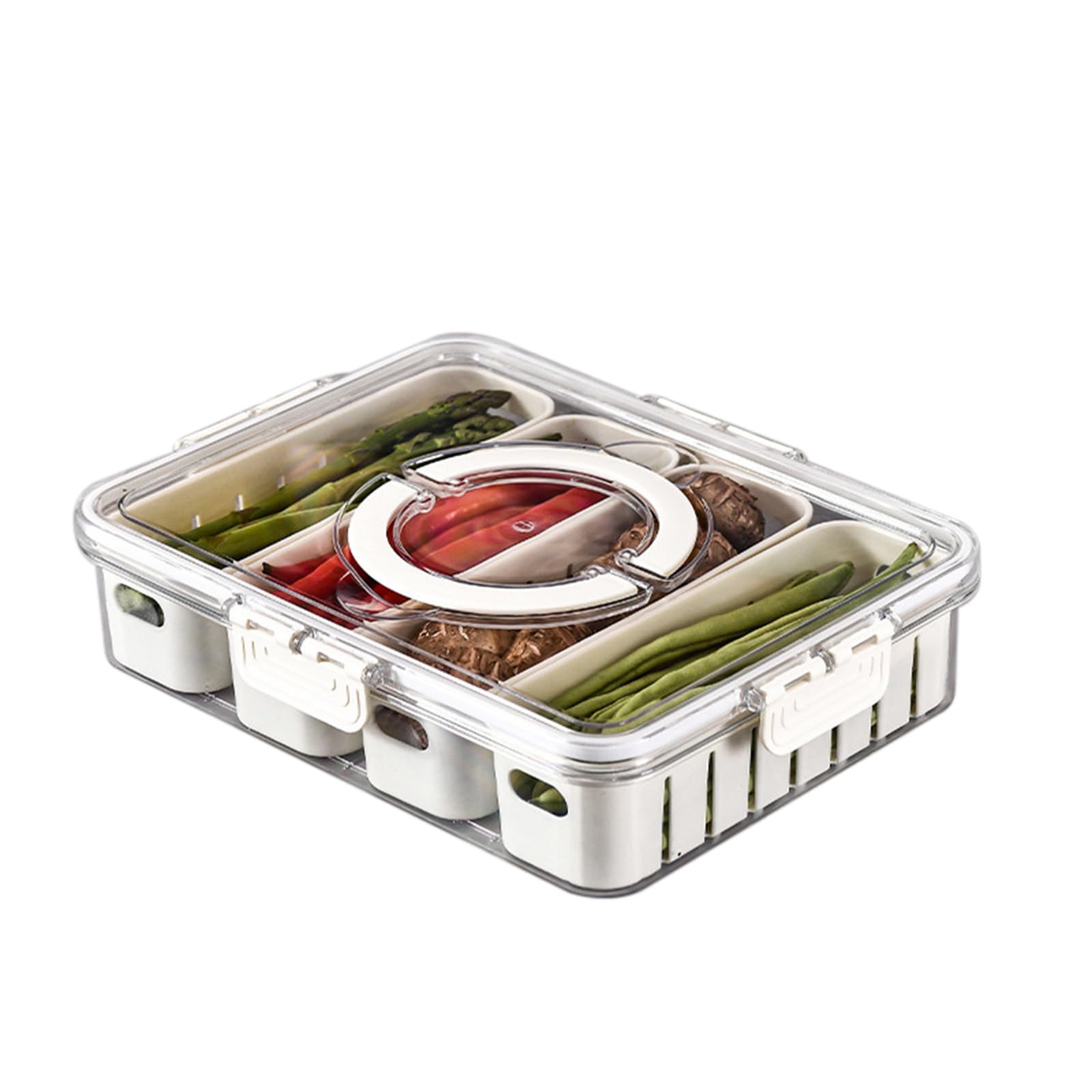Organisateur de réfrigérateur Garvee avec couvercle, empilable pour fruits, légumes, aliments et boissons, pratique et transparent
