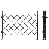 Portail de sécurité pliant Garvee simple, acier 180 x 155 cm, avec roulettes à 360° verrouillables, pour cour et garage, noir