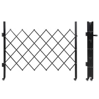 Portail de sécurité pliant Garvee simple, acier 180 x 155 cm, avec roulettes à 360° verrouillables, pour cour et garage, noir