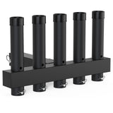 Garvee Support de cannes à pêche 5 tubes pour attelage 5,1 cm, angle réglable, acier inoxydable anticorrosion, noir