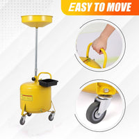 Conteneur de collecte d'huile usée portable Garvee de 8 gallons avec entonnoir réglable pour atelier, en acier, avec roues, noir