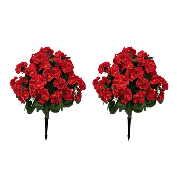 Bégonias artificiels lavande Garvee en boule de 58 cm (23 po), en polyéthylène résistant aux UV et aux intempéries, avec piquet pour le sol, pour jardin et terrasse (vert).