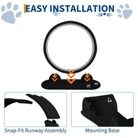 Roue d'exercice Garvee XL pour chats de grande taille (jusqu'à 12 kg) avec podomètre et griffoir, tapis amovible, silencieuse, noire.