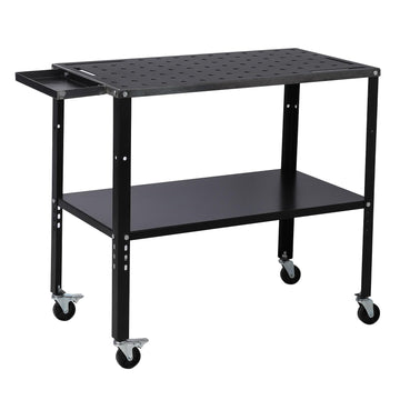 Table de soudage Garvee 91 x 48 cm en acier, capacité de charge de 544 kg, pieds réglables, pour l'industrie et le bricolage.