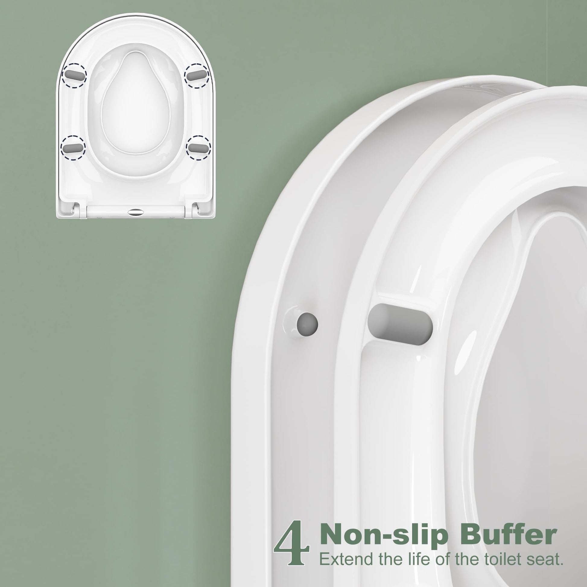 Garvee Abattant WC familial type D avec fermeture douce, Duroplast antibactérien, siège enfant intégré et déclipsage rapide pour salle de bain