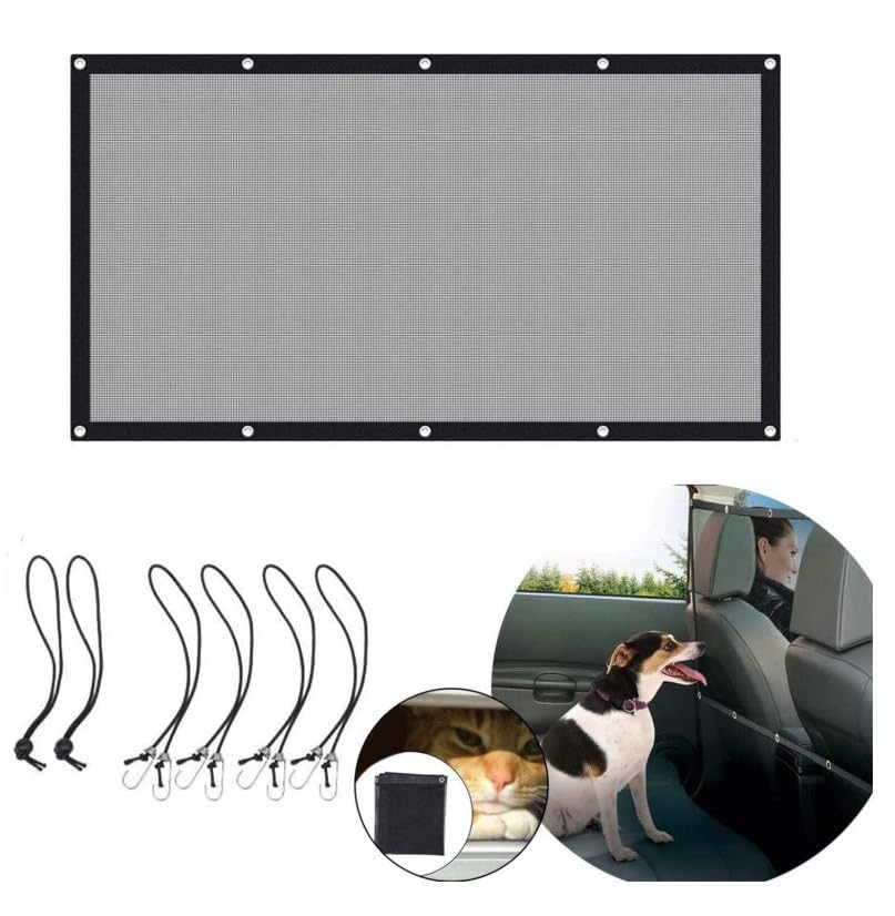 Filet de sécurité pour chien Garvee pour voiture, filet de protection pour coffre, accessoire intérieur universel, 115 x 62 cm, noir