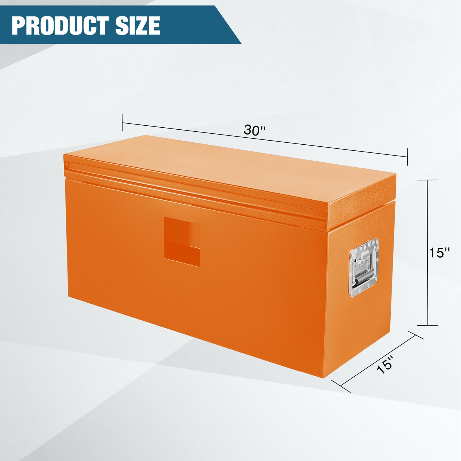 Garvee Coffre à Outils en Acier HHF env. 2,7 mm, Ouverture Rapide à une Main, Couvercle Rainuré, 38 × 38 × 76 cm, Orange