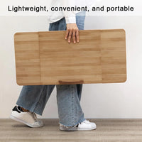 Plateau pour ordinateur portable Garvee en bambou, réglable en angle et en hauteur, pliable, écologique, pour lit et canapé, léger et polyvalent.