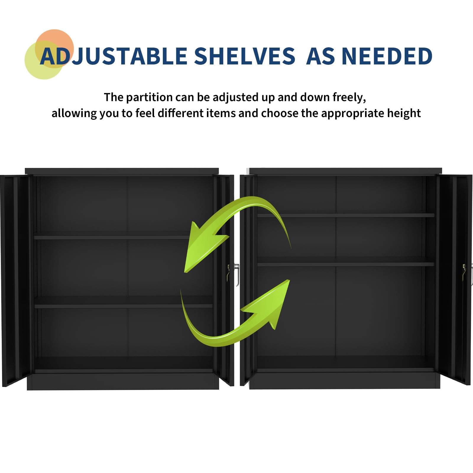 Armoire d'atelier Garvee en acier, 89 cm (35 pouces), verrouillable, revêtement en poudre, antirouille, noire, pour garage et bureau