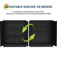 Armoire d'atelier Garvee en acier, 89 cm (35 pouces), verrouillable, revêtement en poudre, antirouille, noire, pour garage et bureau