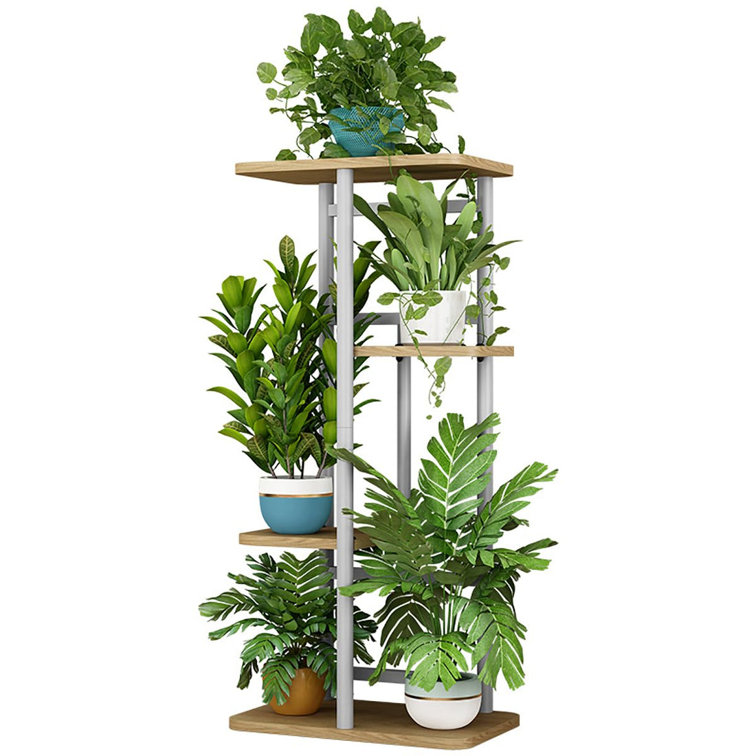 Étagère à plantes en métal Garvee, étagère d'angle à 5 niveaux pour intérieur et extérieur, robuste et peu encombrante, idéale pour le salon ou le balcon, noire.