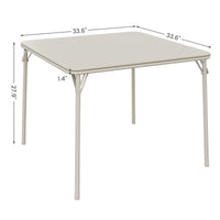 Table pliante Garvee 33,6 pouces avec coussin en PU, cadre en métal, antidérapante, pour le bureau et le camping, beige, polyvalente