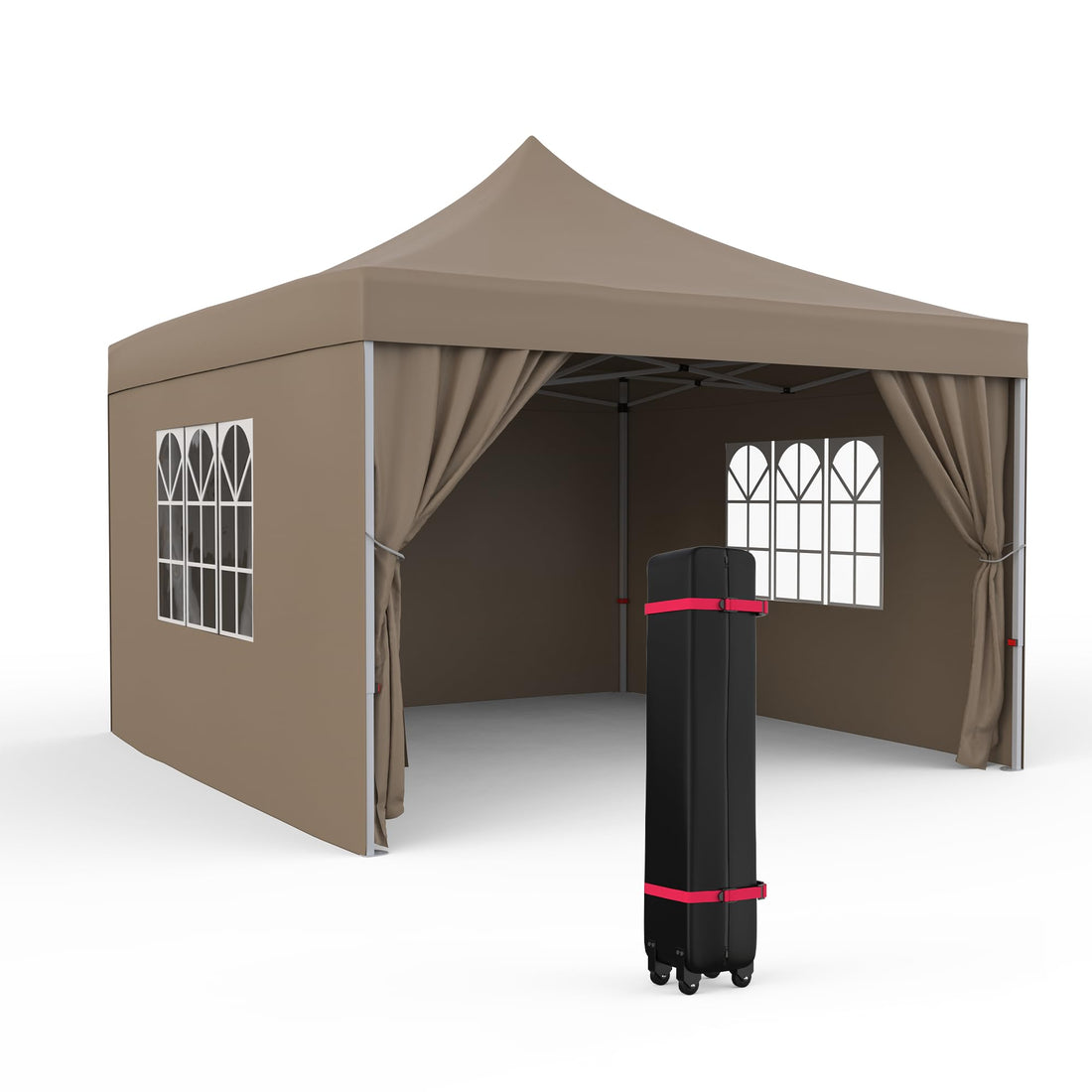 Pavillon pliant Garvee 3 x 3 m avec 4 panneaux latéraux, imperméable, protection UV, portable pour jardin et événements, bleu