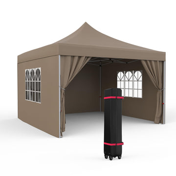 Pavillon pliant Garvee 3 x 3 m avec 4 panneaux latéraux, imperméable, protection UV, portable pour jardin et événements, bleu