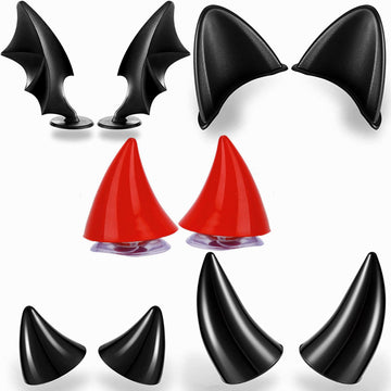 Ensemble de cornes de casque de moto Garvee, oreilles de chat et ailes de diable, décoration adhésive à ventouse, 5 paires, robuste et léger, pour motards et cosplay