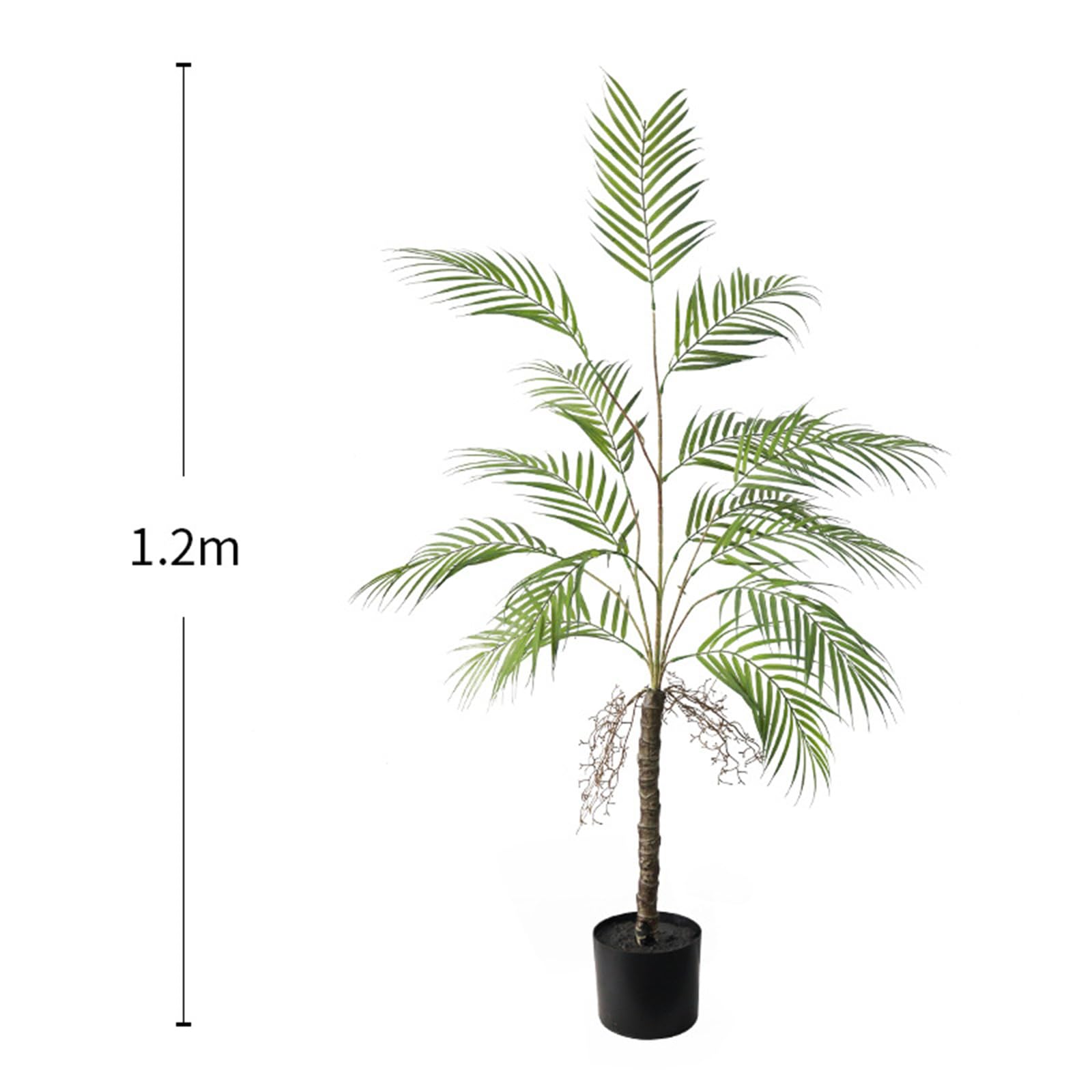 Palmier artificiel Garvee 120 cm, tropical, réaliste, avec tronc et pot en plastique, vert, pour intérieur, salon ou bureau