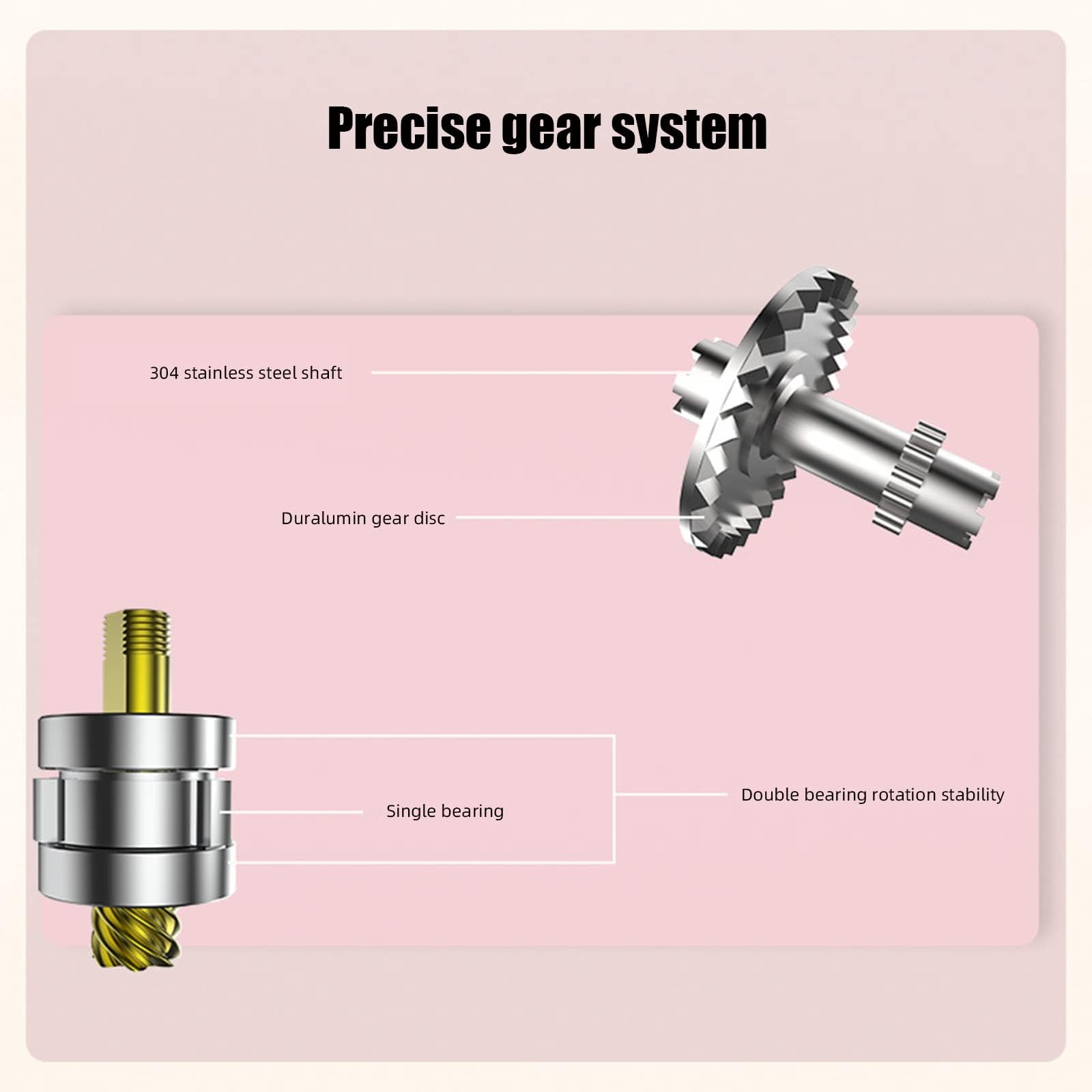 Moulinet de pêche Garvee DX2000S rose, léger et entièrement métallique, pour femmes, eau douce et eau salée, ratio 5.2:1, puissance de freinage 8 kg