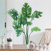 Garvee Stickers muraux décoratifs Plantes Tropicales, vinyle vert, pour salon, chambre, cuisine, salle de bain, 30 × 90 cm