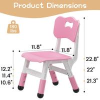 Chaise haute enfant Garvee, réglable en hauteur (3 niveaux), en plastique antidérapant, rose, pour la maison et la maternelle, lot de 2