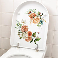 Sticker mural Garvee pour toilettes MT23023, motif floral vert, design moderne, 20 x 30 cm, autocollant et imperméable, décoration de salle de bain