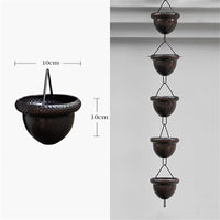 Chaîne de pluie GARVEE 253 cm avec 15 coupelles, collecteur d'eau en métal durable pour jardin