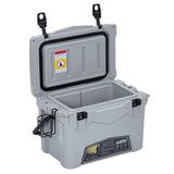Garvee Glacière Portable 18,9 L Isolation Performante Durable LLPDE et PU Camping Pique-Nique Bateau - Gris