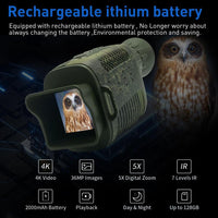 Monoculaire de vision nocturne Garvee 4K HD avec infrarouge 850 nm pour la surveillance extérieure, photos 36 MP, batterie au lithium, longue portée