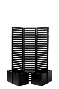 Paravent métallique Garvee avec jardinière, clôture de jardin en 3 parties pour terrasse et jardin, robuste, pliable, auto-drainante, cadre en métal