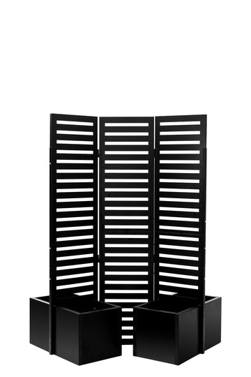 Paravent métallique Garvee avec jardinière, clôture de jardin en 3 parties pour terrasse et jardin, robuste, pliable, auto-drainante, cadre en métal