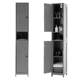 Garvee Meuble de salle de bain , 170 cm, 2 portes coulissantes, 1 tiroir, étagères réglables, gris - Gris