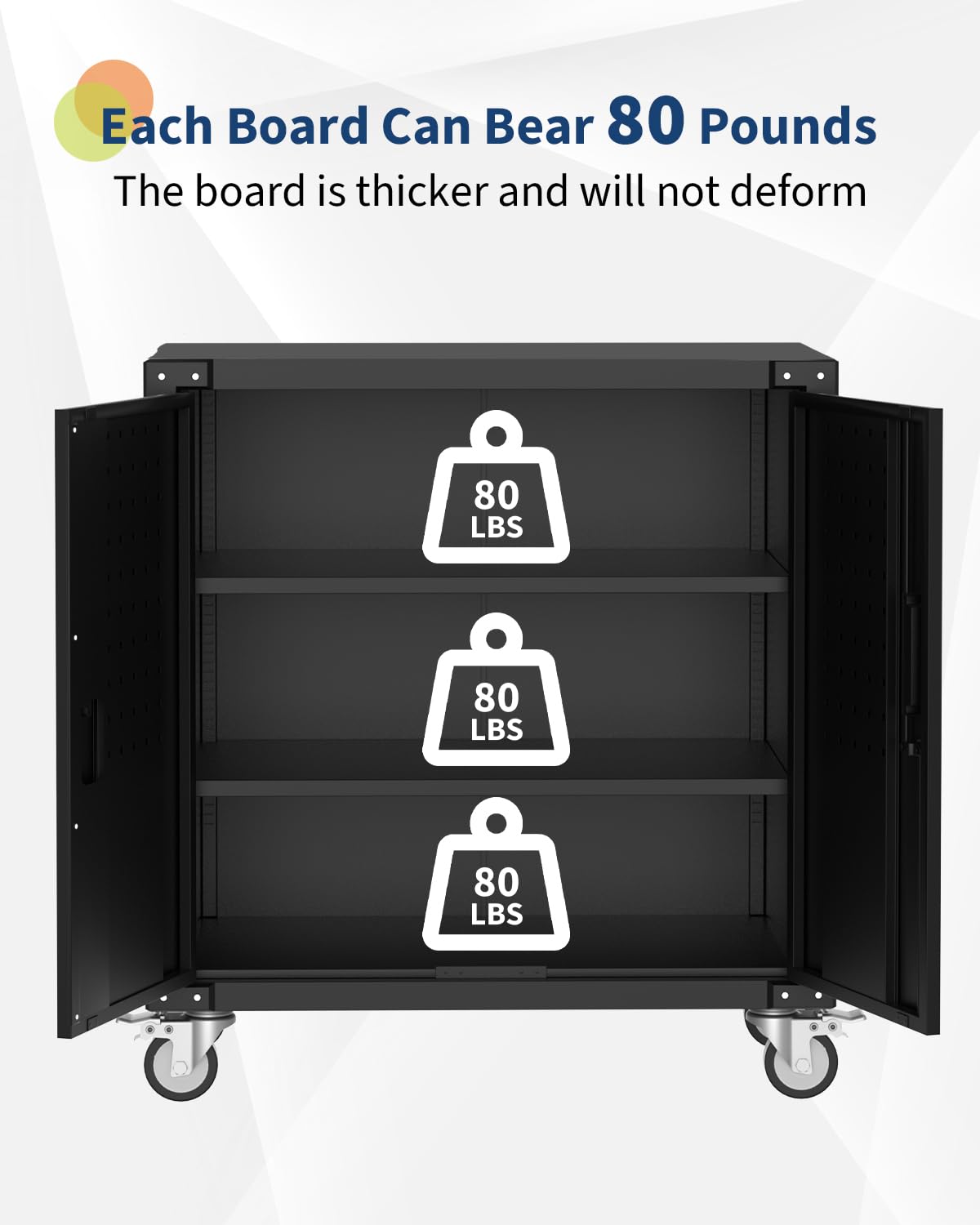 Armoire à outils roulante Garvee en métal avec 2 étagères réglables et panneau perforé pour atelier - Noire - Mobile et organisée