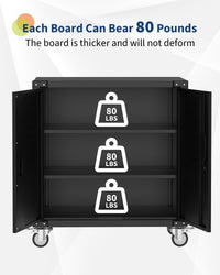 Armoire à outils roulante Garvee en métal avec 2 étagères réglables et panneau perforé pour atelier - Noire - Mobile et organisée