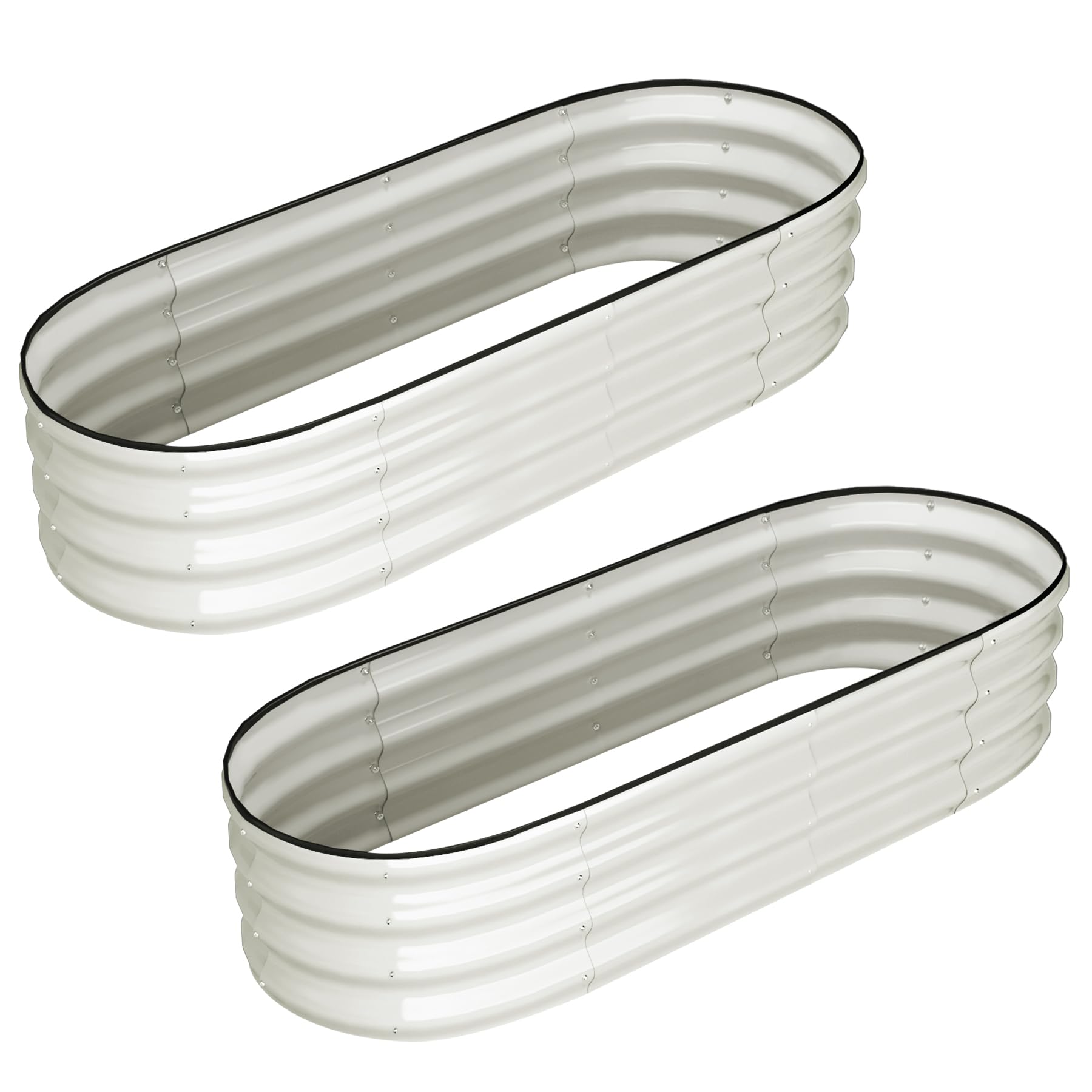 Garvee Lot de 2 jardinières surélevées 137 x 61 x 30 cm, métal galvanisé robuste pour potager, fleurs, jardin et extérieur