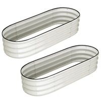 Garvee Lot de 2 jardinières surélevées 137 x 61 x 30 cm, métal galvanisé robuste pour potager, fleurs, jardin et extérieur