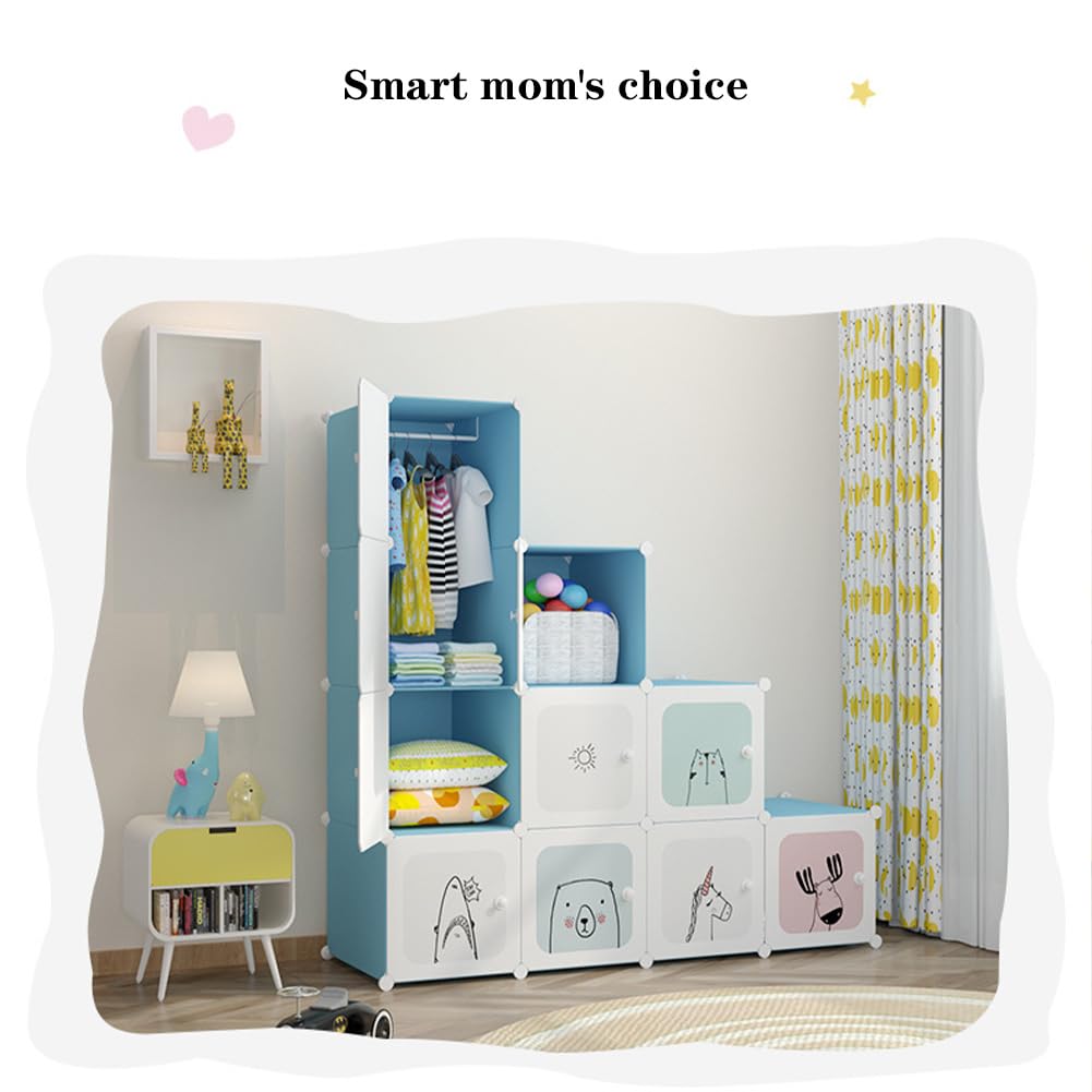 Organisateur de garde-robe modulaire Garvee pour enfants, 12 cubes, rose, à monter soi-même, pour chambre et couloir, gain de place, robuste et polyvalent