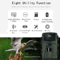 Caméra de surveillance Garvee Wildlife Camera 32MP 1080P WiFi IP66 étanche pour la chasse en extérieur avec vision nocturne (noire)