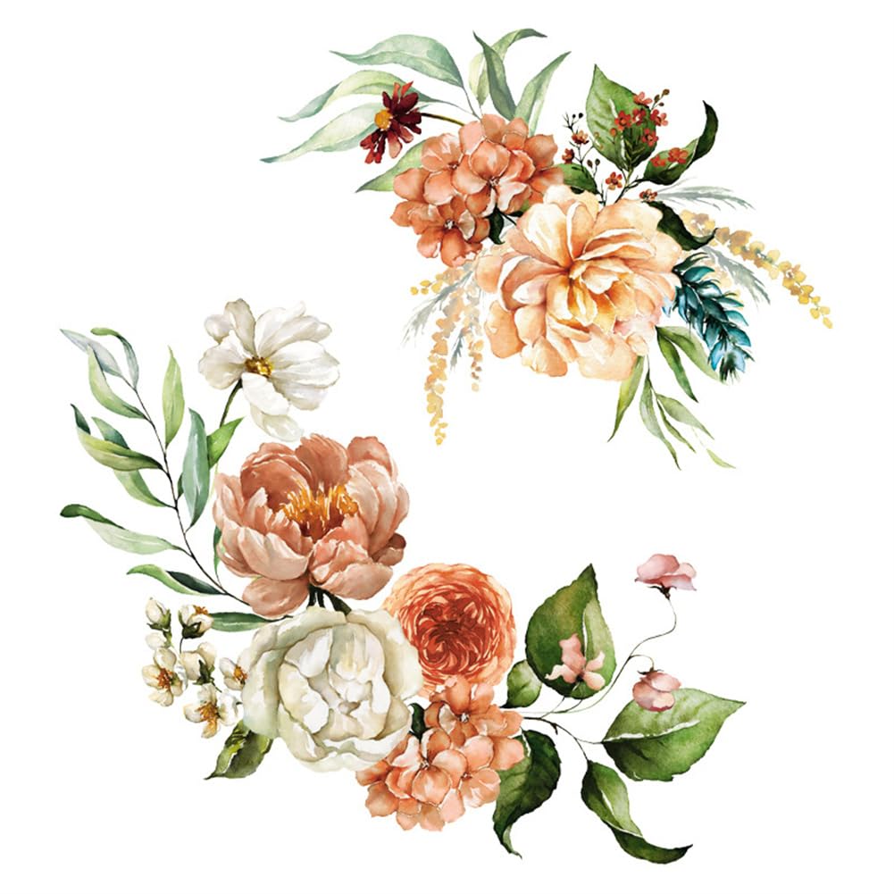 Sticker mural Garvee pour toilettes MT23023, motif floral vert, design moderne, 20 x 30 cm, autocollant et imperméable, décoration de salle de bain