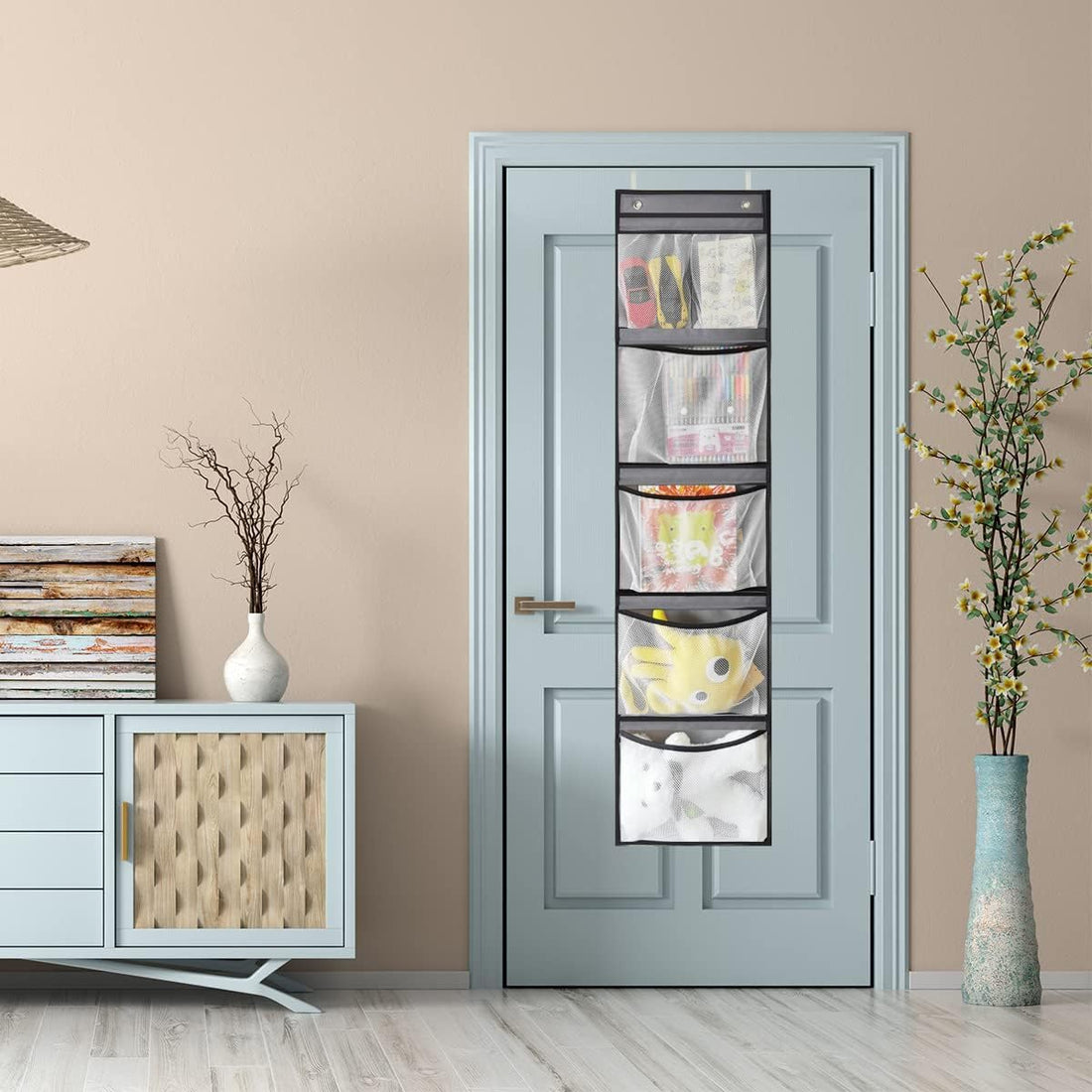 Étagère de porte suspendue Garvee avec 5 ou 10 poches pour chambre d'enfant, chambre à coucher, bureau, salle de bain ; gain de place, accès facile, design moderne