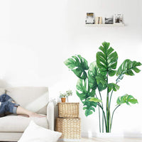 Garvee Stickers muraux décoratifs Plantes Tropicales, vinyle vert, pour salon, chambre, cuisine, salle de bain, 30 × 90 cm