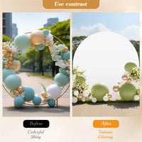 Garvee Housse d’arche ronde unie, diamètre 2 m, blanc, pour décoration de mariage et anniversaire, blanc