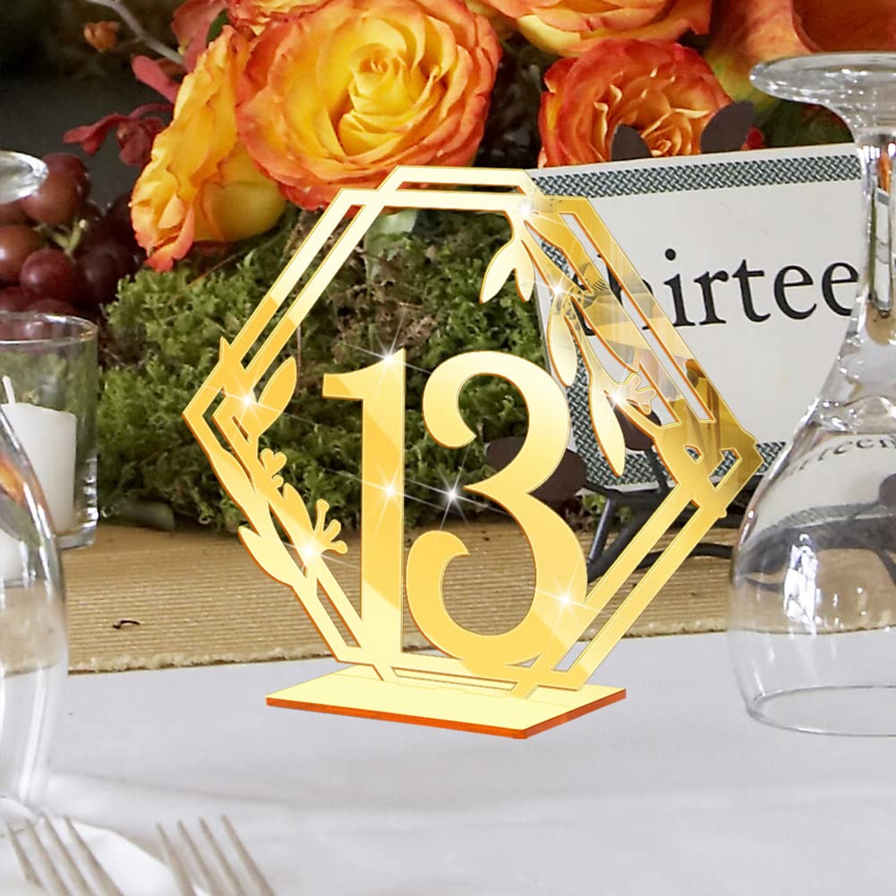 Numéros de table en acrylique Garvee 1-15, élégants, durables et transparents, pour les réceptions de mariage et les banquets.
