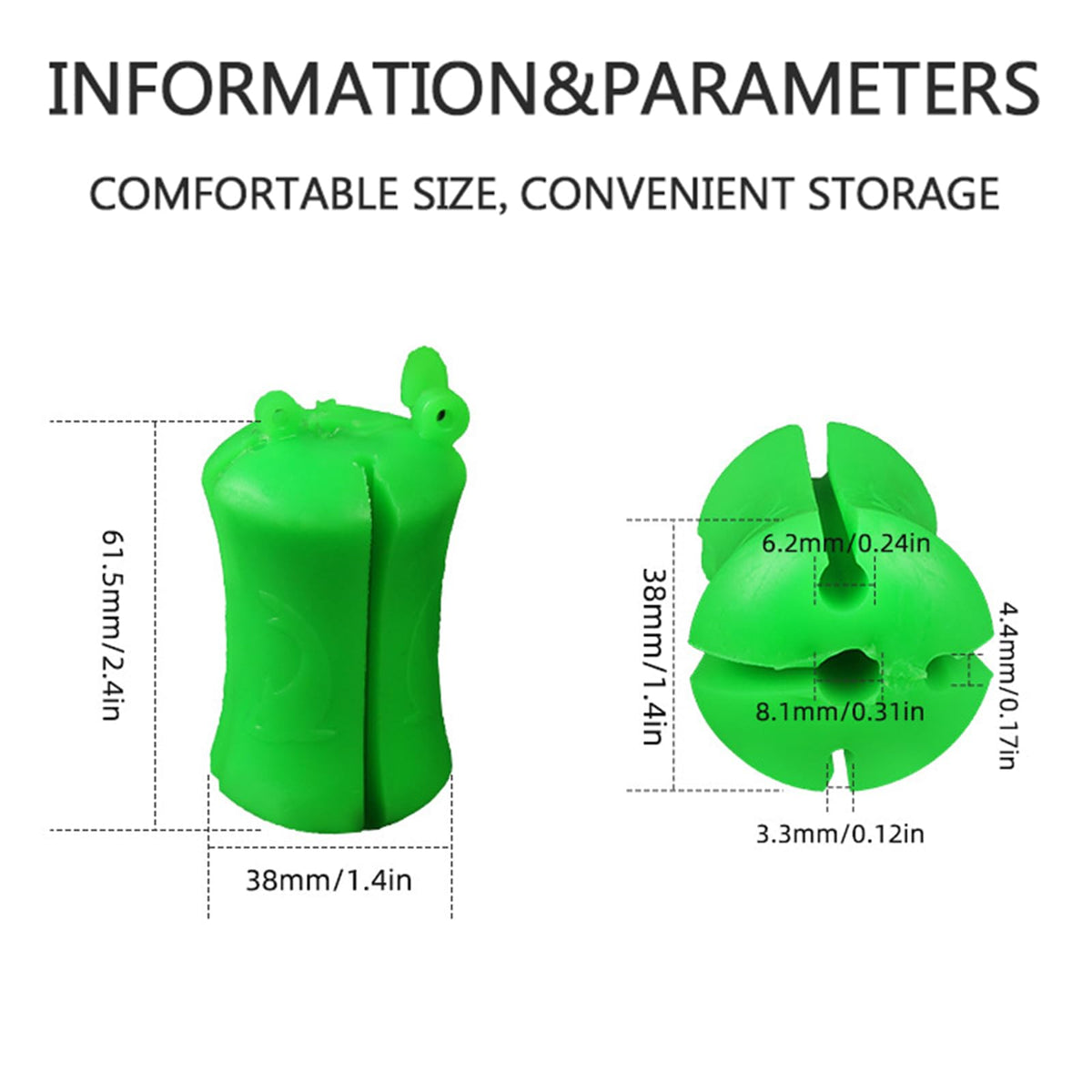 Garvee Lot de 8 sangles de canne à pêche extensibles en silicone à 4 trous, portables, pour accessoires de pêche en extérieur