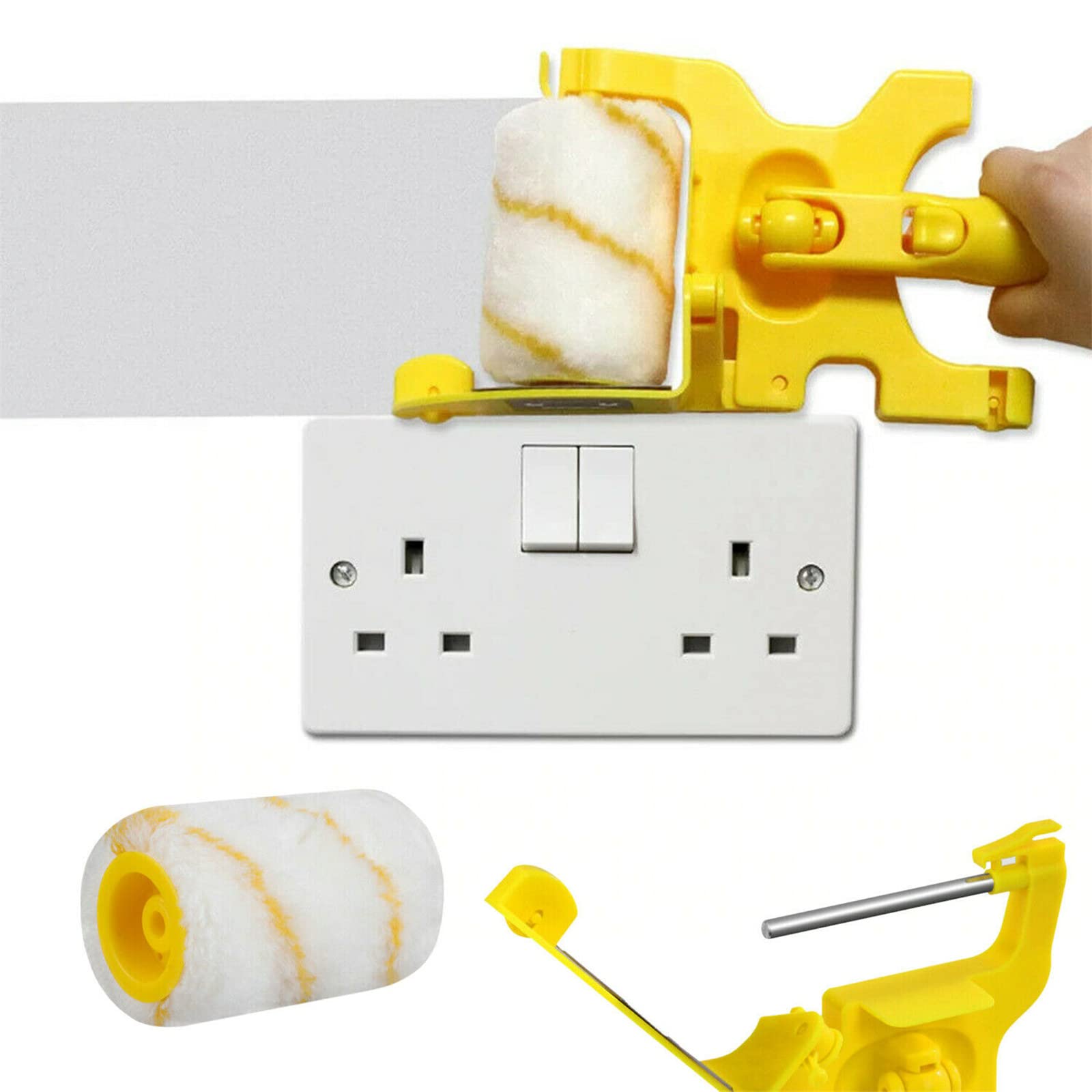 Rouleau à peinture Garvee pour bordures, multifonctionnel, acrylique et ABS, pour murs, plafonds et angles, 30,5 x 12,7 x 6,4 cm, ergonomique