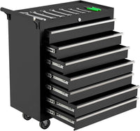 Garvee chariot à outils 5 tiroirs en métal noir, avec roulettes et serrure, pour atelier et garage