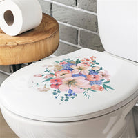 Autocollants décoratifs floraux pour abattant de toilettes Garvee, auto-adhésifs, amovibles, en PVC, imperméables, pour la décoration de salle de bain, style 2