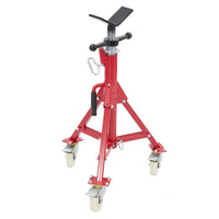 Support de tuyauterie Garvee avec tête en V, hauteur réglable de 71 à 132 cm, pliable, en acier, capacité de charge de 500 kg, avec roulettes, stable, pour le soudage, les ateliers et l'industrie