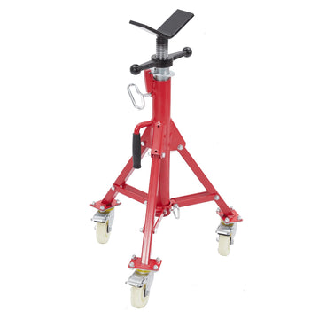 Support de tuyauterie Garvee avec tête en V, hauteur réglable de 71 à 132 cm, pliable, en acier, capacité de charge de 500 kg, avec roulettes, stable, pour le soudage, les ateliers et l'industrie