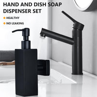 Distributeur de savon mural manuel Garvee, rechargeable avec shampoing et gel douche, pour salle de bain et cuisine, hygiénique et peu encombrant