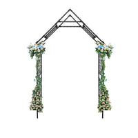 Arche de jardin en métal Garvee, treillis 2,40 m x 1,20 m, structure en fer robuste et résistante aux intempéries, style vintage, pour jardin, mariage et terrasse
