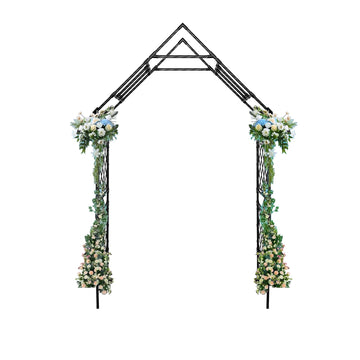 Arche de jardin en métal Garvee, treillis 2,40 m x 1,20 m, structure en fer robuste et résistante aux intempéries, style vintage, pour jardin, mariage et terrasse